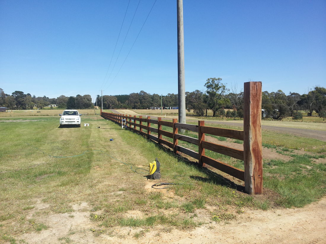 Long rustic fence